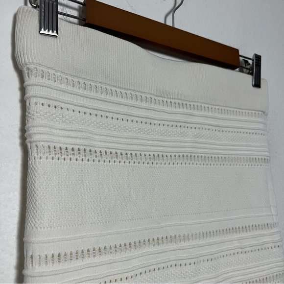 Torn by Ronny Kobo Pointelle Knit Bodycon Pencil Midi Skirt Ivory Size Medium - Picture 4 of 8